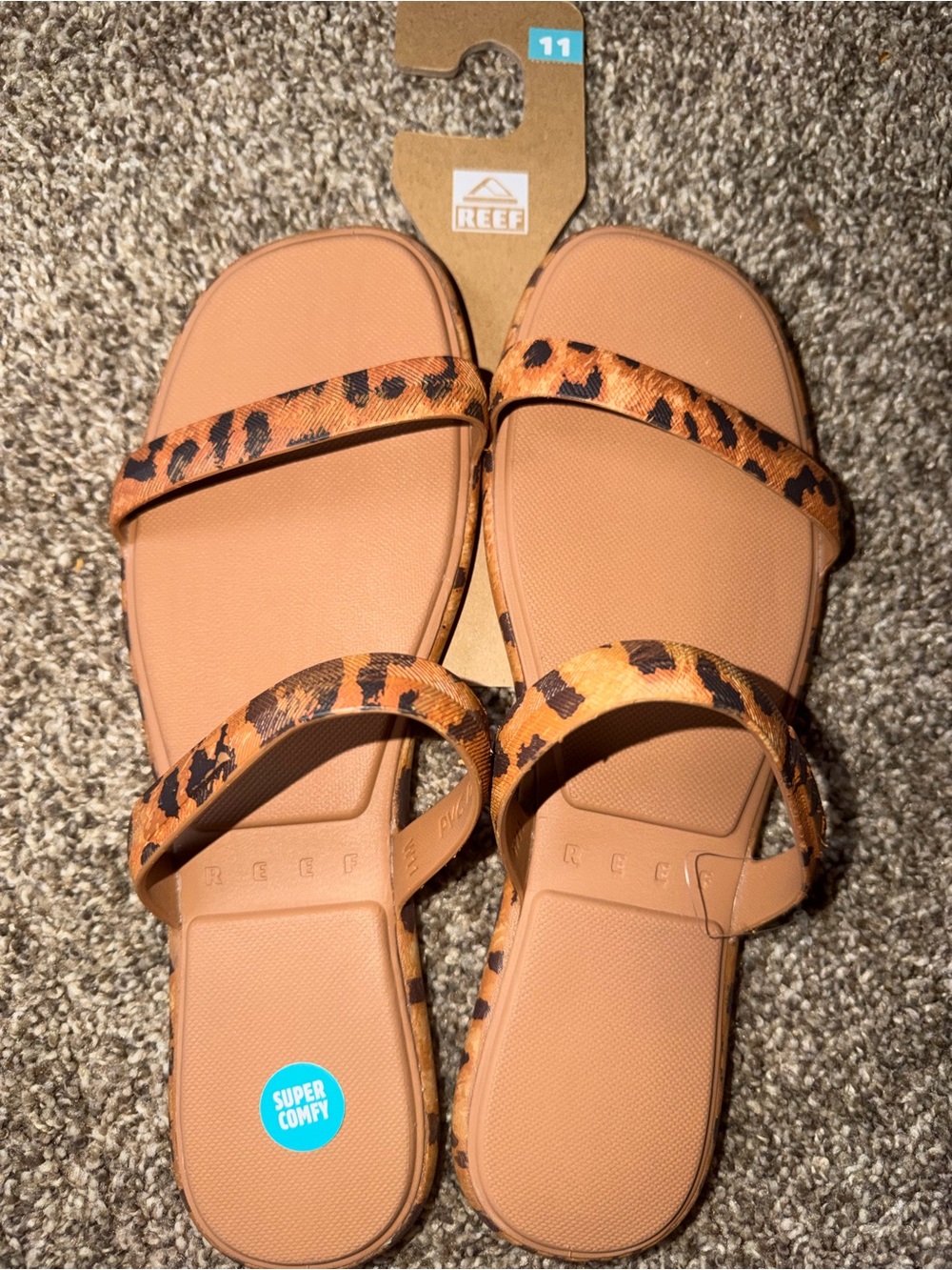 New Reef Water Willow Marina Sandals in leopard print Size 11
